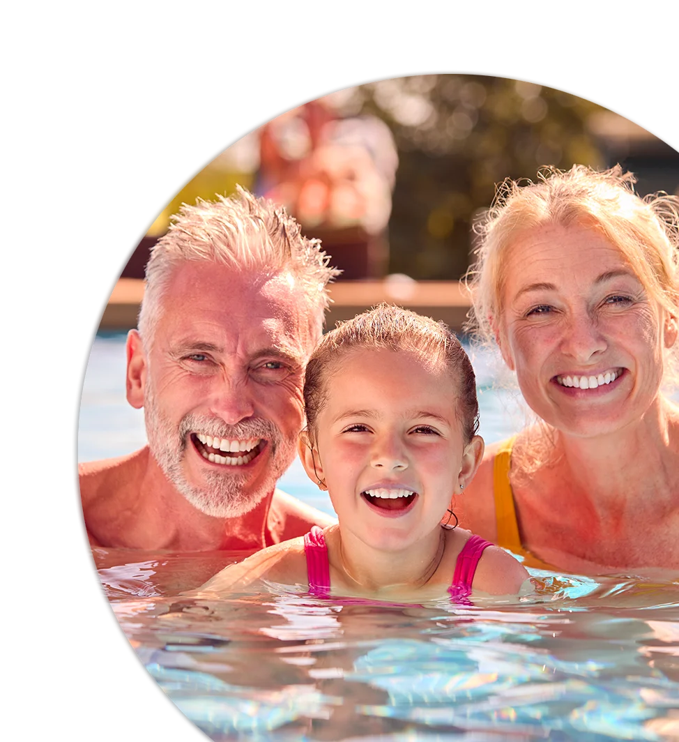 Happy Family in Pool